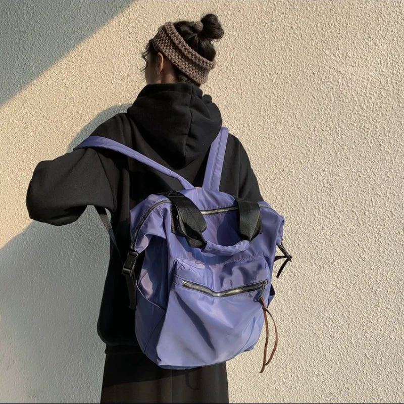 Nylon Backpack Large Capacity Travel Book Bags for Teenage Girls