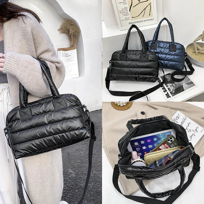 Casual Nylon Crossbody Shoulder Bag Winter High Capacity Lady Cotton Bag
