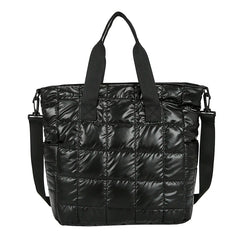 Casual Nylon Green Shoulder Bag Cotton Women Handbag Quilted Bucket Totes