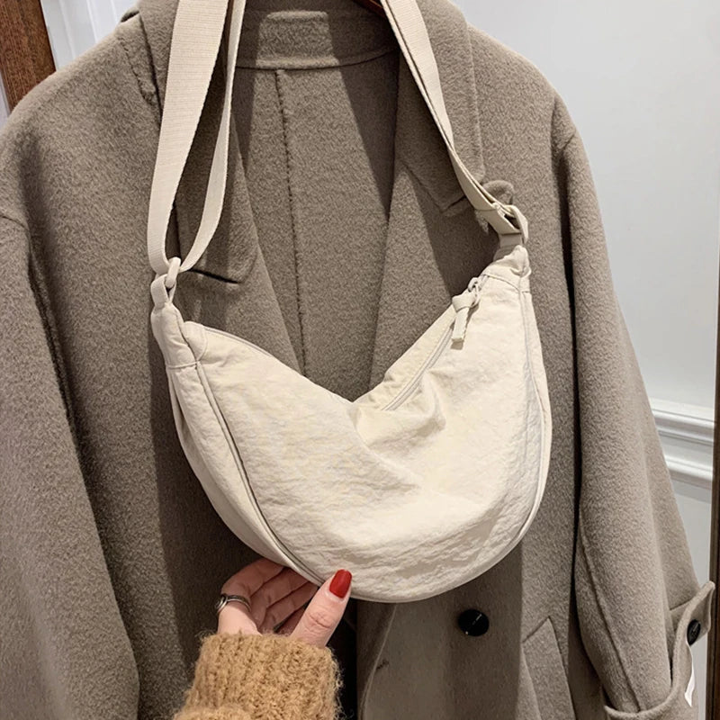 Nylon Hobo Crossbody Bag for Women Large Capacity Tote Lady Travel Shopper Bag