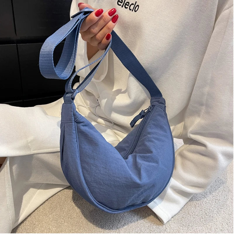Nylon Hobo Crossbody Bag for Women Large Capacity Tote Lady Travel Shopper Bag