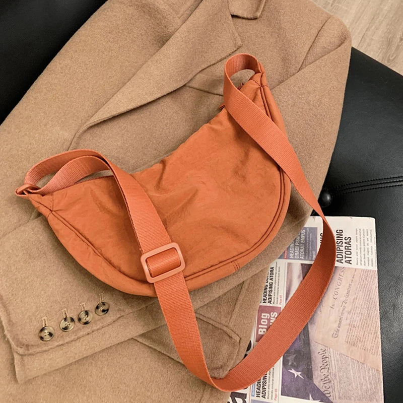 Nylon Hobo Crossbody Bag for Women Large Capacity Tote Lady Travel Shopper Bag