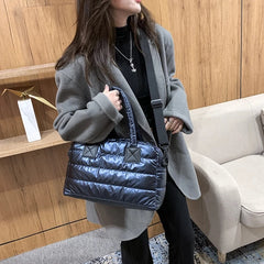 Casual Nylon Shoulder Bag Cotton Padded Women Handbag Quilted Totes