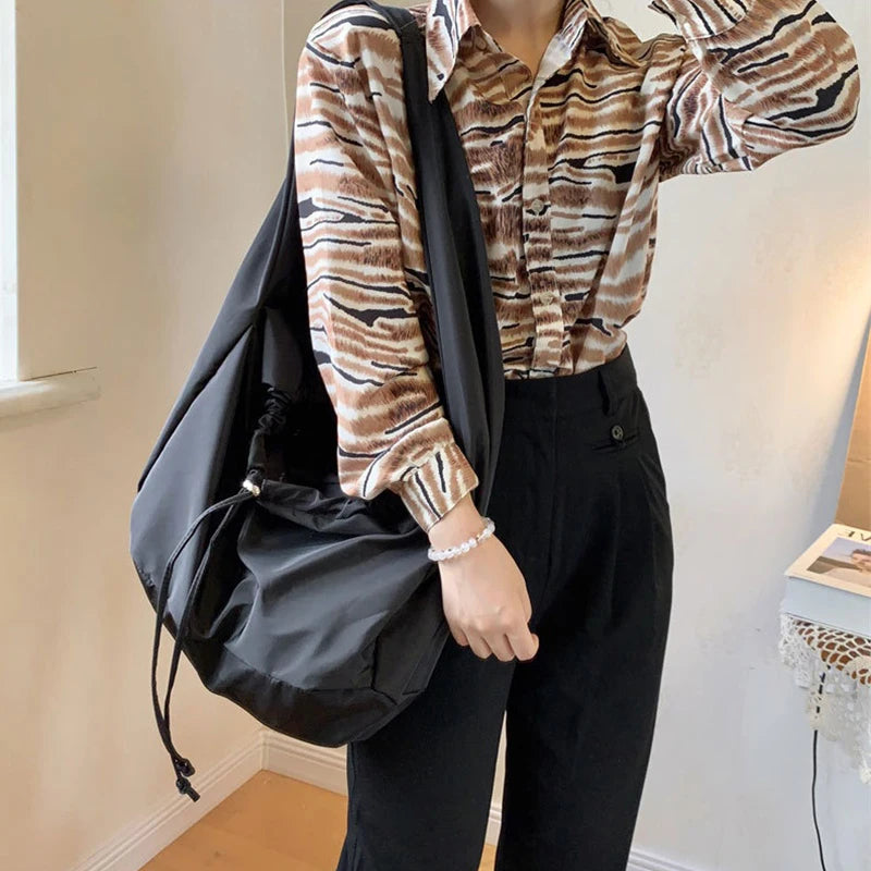 Casual Nylon Shoulder Bag Large Capacity Crossbody Tote Travel Handbag
