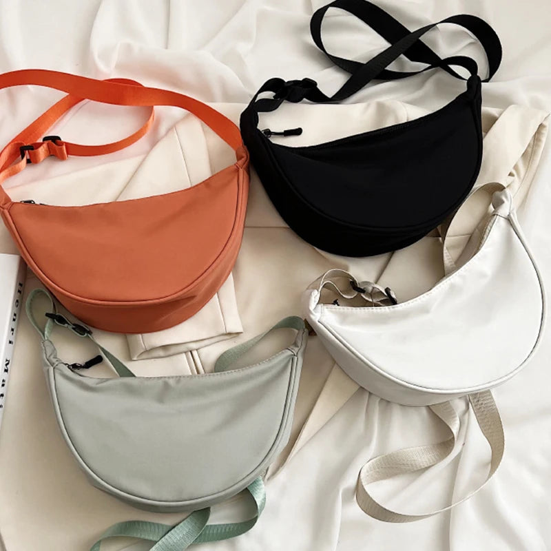 Nylon Shoulder Hobo Bag Ladies Zipper Crossbody Tote Handbag