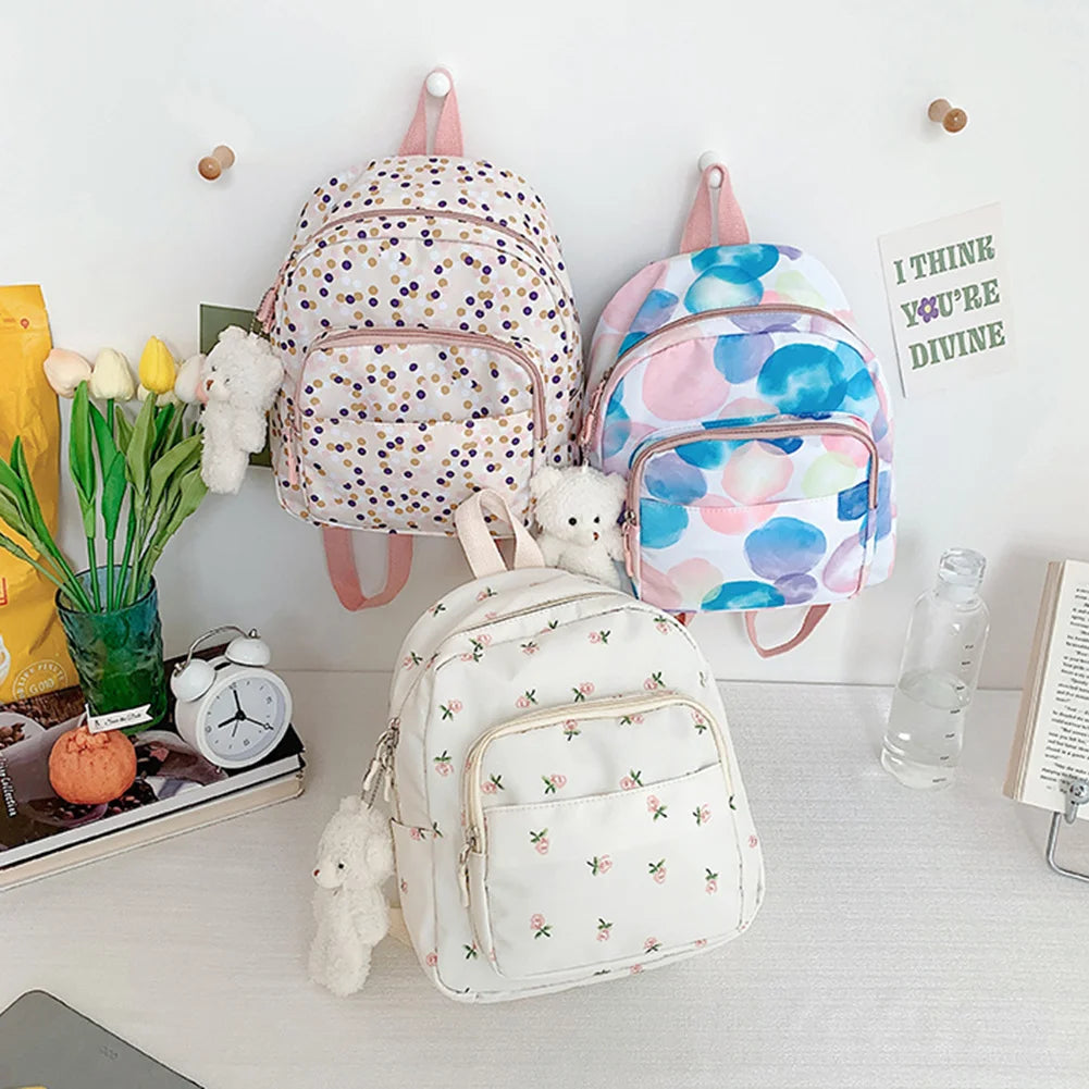 Casual Nylon Women Backpack Small Students Book Bags School Bags