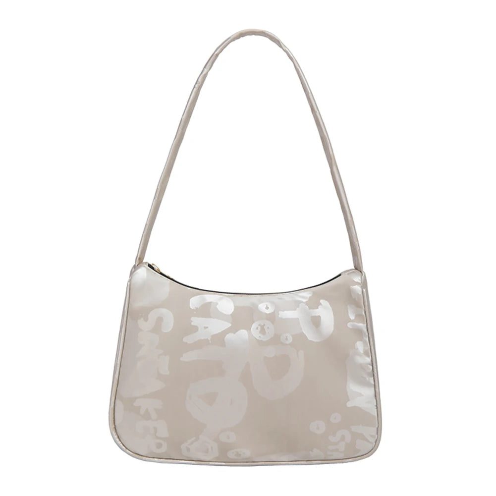 Casual Nylon Women Daily Shoulder Bags Vintage Letters Printing Ladies Tote
