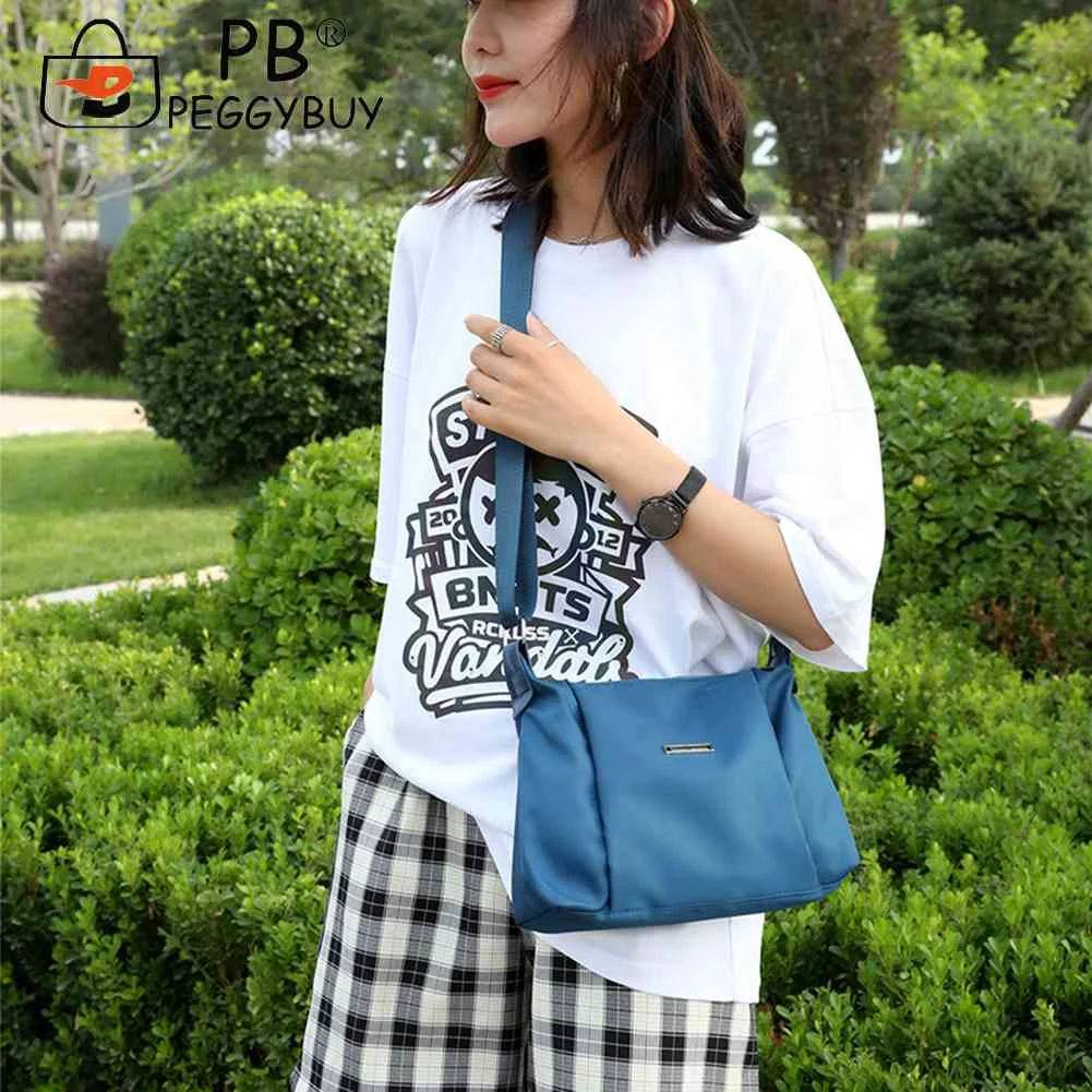 Casual Nylon Women Messenger Bags Large Capacity Phone Pouch Female Solid