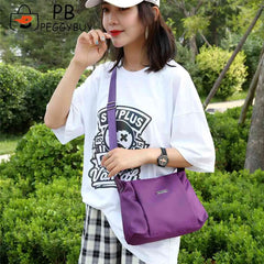 Casual Nylon Women Messenger Bags Large Capacity Phone Pouch Female Solid