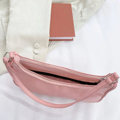 Casual Nylon Women Shoulder Bags Handbags Solid Small Top-handle Bags