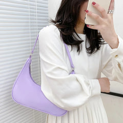 Casual Nylon Women Shoulder Bags Handbags Solid Small Top-handle Bags