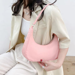 Casual Nylon Women Shoulder Bags Handbags Solid Small Top-handle Bags