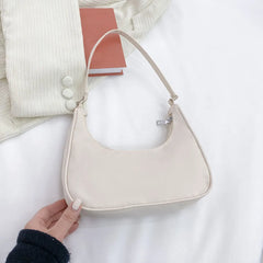 Casual Nylon Women Shoulder Bags Handbags Solid Small Top-handle Bags