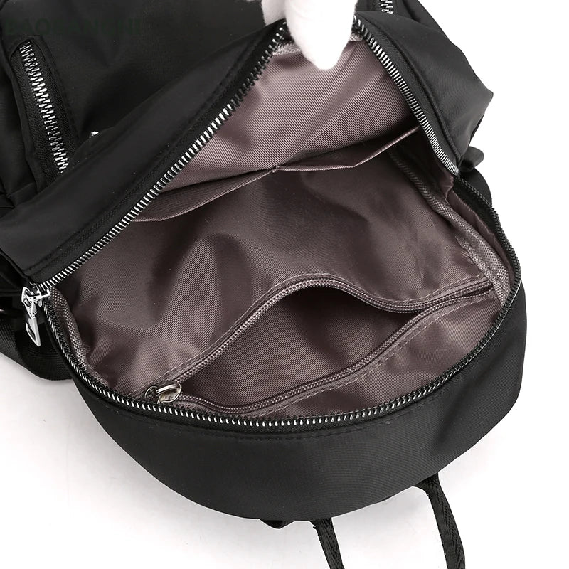 Waterproof Nylon Backpack for Women - Casual School Bag