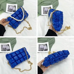 Casual Padded Crossbody Side Bags Quilted Down Cotton Women Shopping