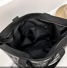 Casual Padded Tote Bag Women Winter Nylon Handbag Shoulder Purse