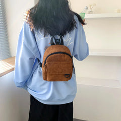 Casual Plush Women Small Backpack Autumn Winter Mini School Bag