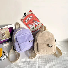 Casual Plush Women Small Backpack Autumn Winter Mini School Bag