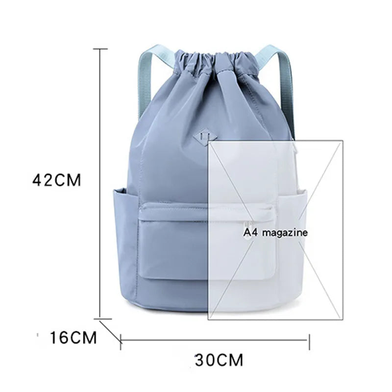 Casual Portable Women Drawstring Backpack Waterproof Lightweight Girl Travel Bag