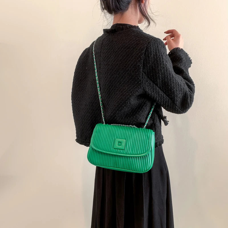 Casual PU Leather Women Handbags Chain Small Shoulder Messenger Bags