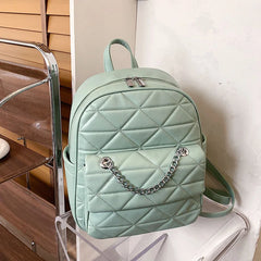 Casual PU Leather Women Small Backpack for Girls