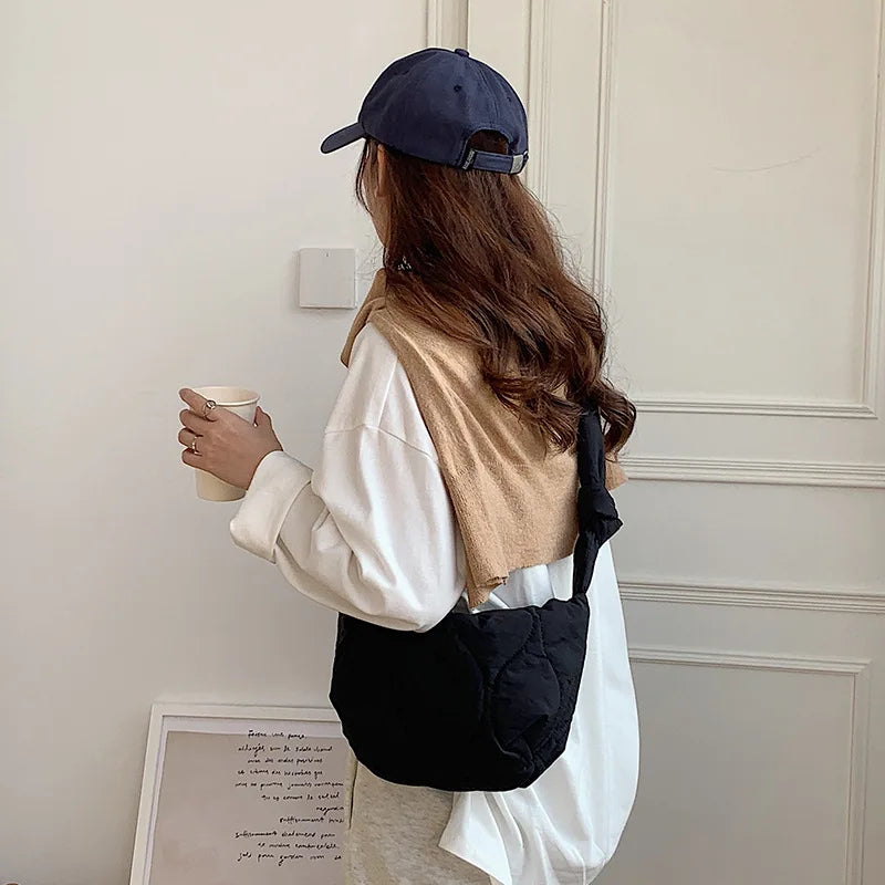 Quilted Hobos Shoulder Bags Padded Tote Bag