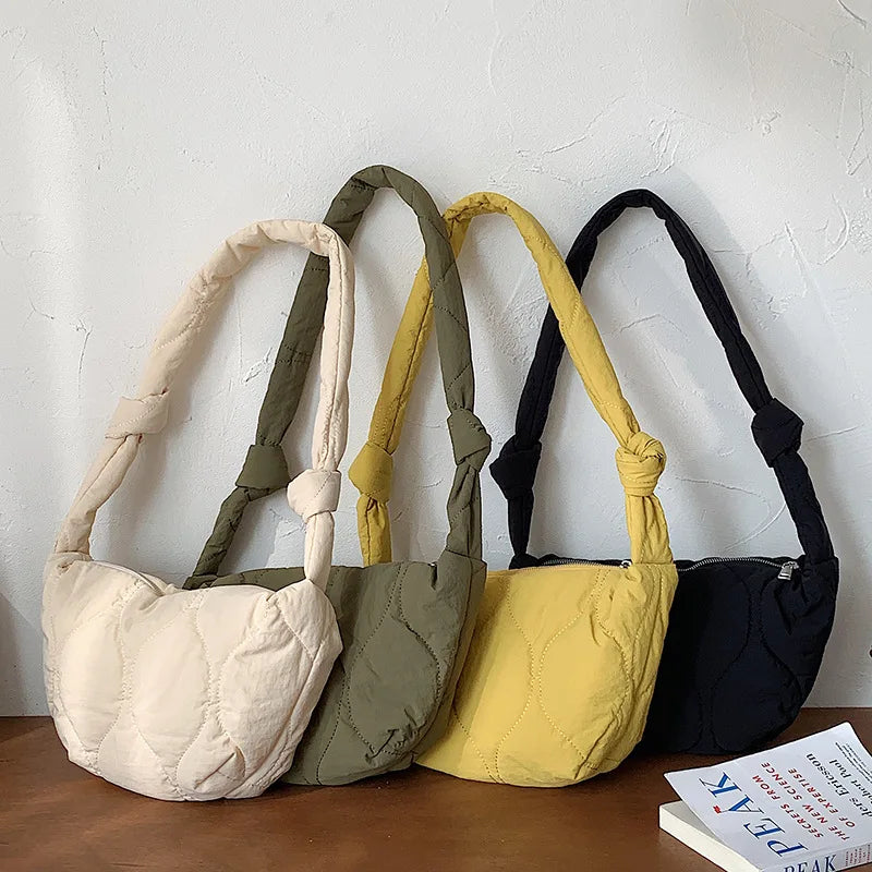 Quilted Hobos Shoulder Bags Padded Tote Bag
