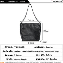 Casual Rivet Shoulder Bag Chain Crossbody Bags for Women Leather Handbags
