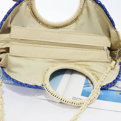 Straw Woven Shoulder Bag for Women Big Capacity Handbag Crossbody Beach Bag