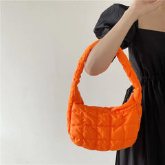 Casual Ruched Hobos Women Shoulder Bags Nylon Handbags
