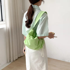 Casual Ruched Hobos Women Shoulder Bags Drawstring Lady Handbags