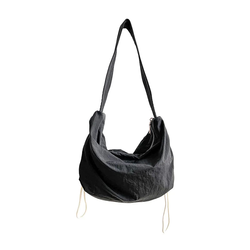 Casual Ruched Hobos Women Shoulder Bags Drawstring Lady Handbags