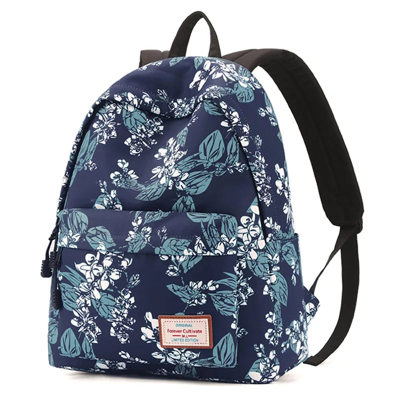Casual School Backpack Bag for Girls Teen Female Travel Laptop Flower P