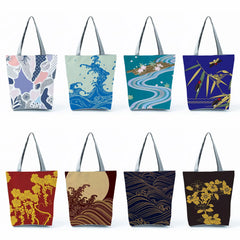 Japanese Style Floral Print Shoulder Bag for Women