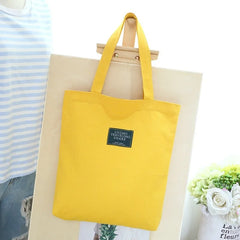Casual Shoulder Bag Canvas Shopping Bag Zipper Reusable Bag