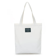 Casual Shoulder Bag Canvas Shopping Bag Zipper Reusable Bag