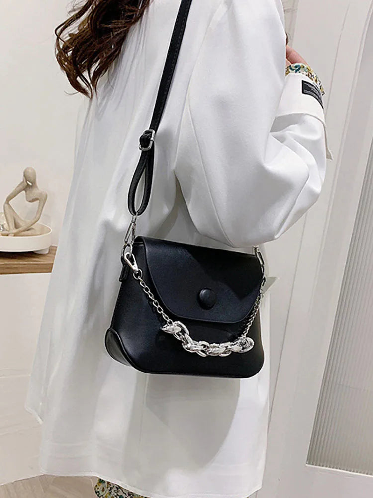 Solid Color Casual Small Shoulder Bag for Women