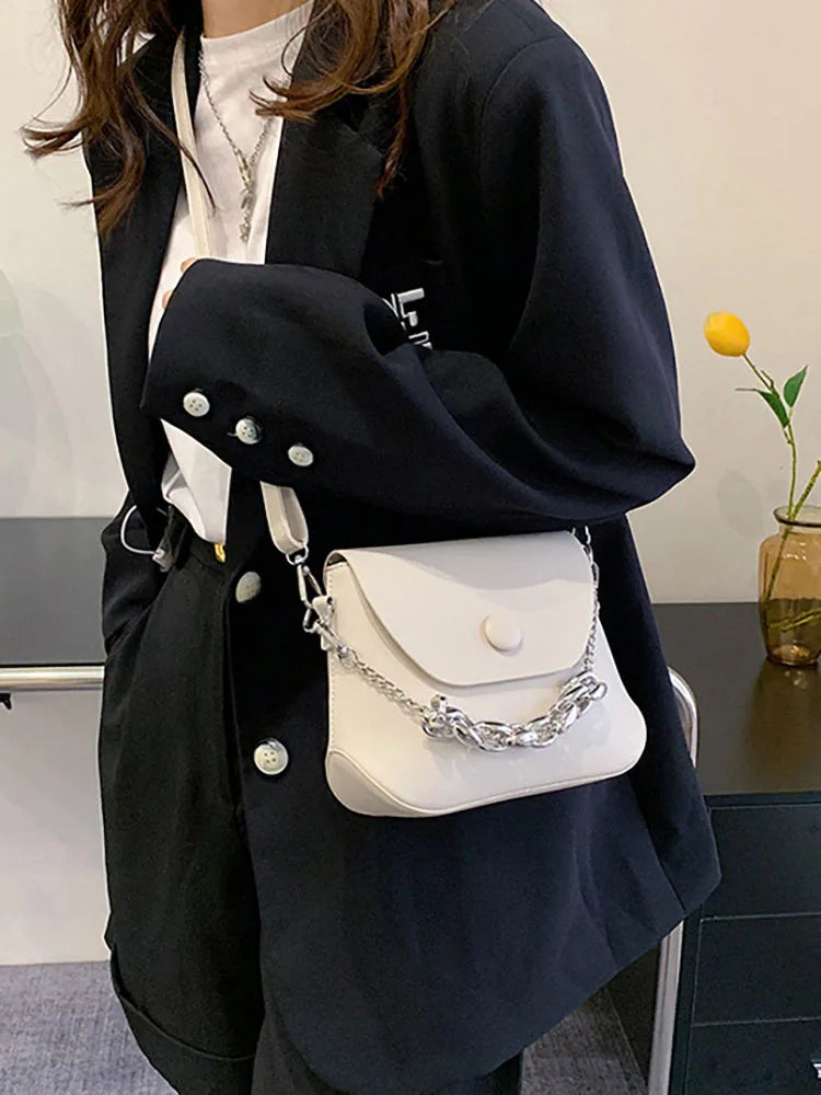 Solid Color Casual Small Shoulder Bag for Women