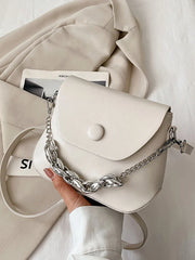 Solid Color Casual Small Shoulder Bag for Women