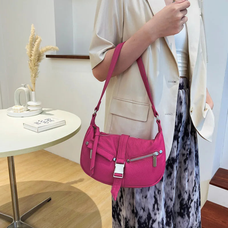 Women's Leather Shoulder Bag Sport Style Handbag