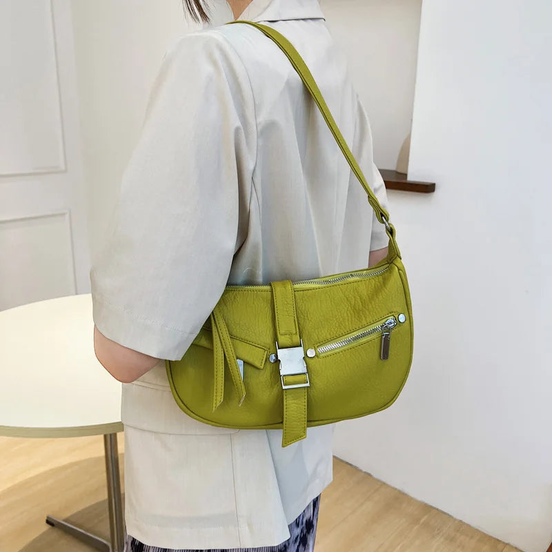 Women's Leather Shoulder Bag Sport Style Handbag