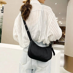 Waterproof Nylon Crossbody Bag Girls Underarm Handbag Purse