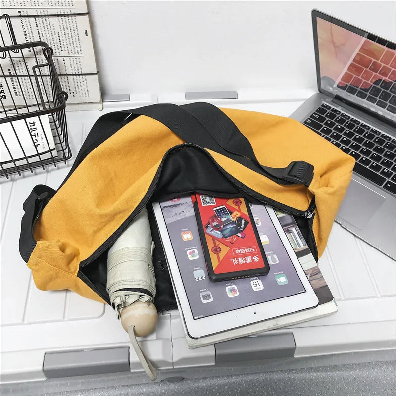 Casual Shoulder Bags Solid Women Bags Washed Canvas Packs
