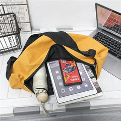 Casual Shoulder Bags Solid Women Bags Washed Canvas Packs