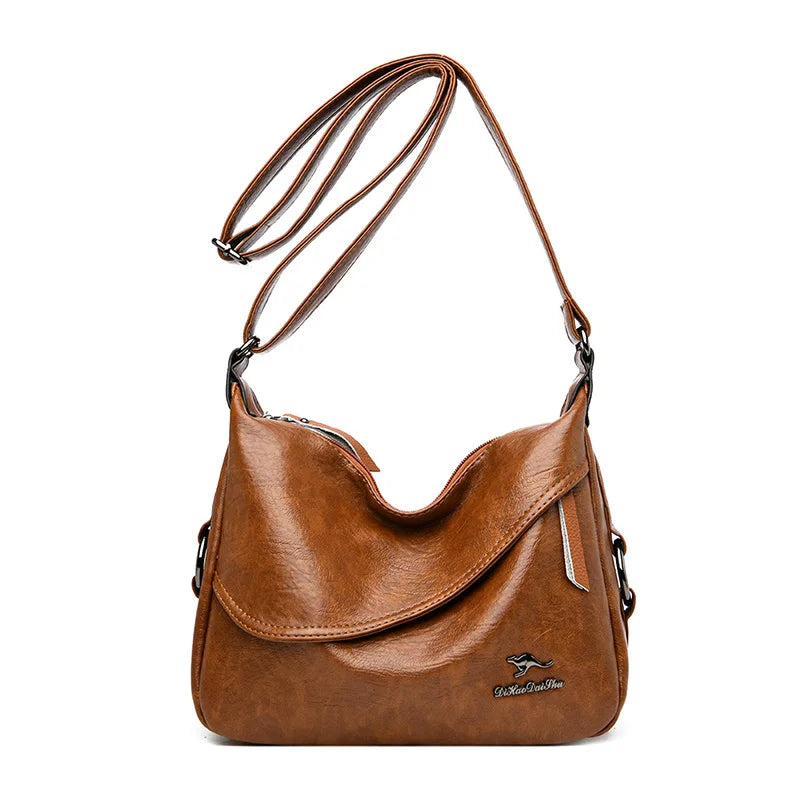 Casual Solid Color Shoulder Bag Women Messenger Handbag Zipper