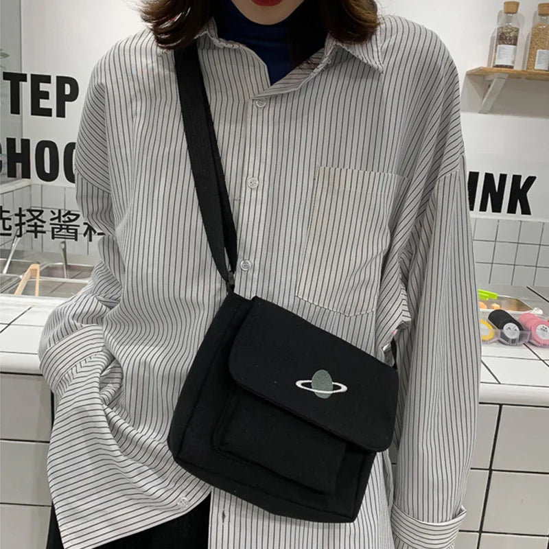Casual Crossbody Bag for Women Canvas Messenger Purse Small Shoulder Bag