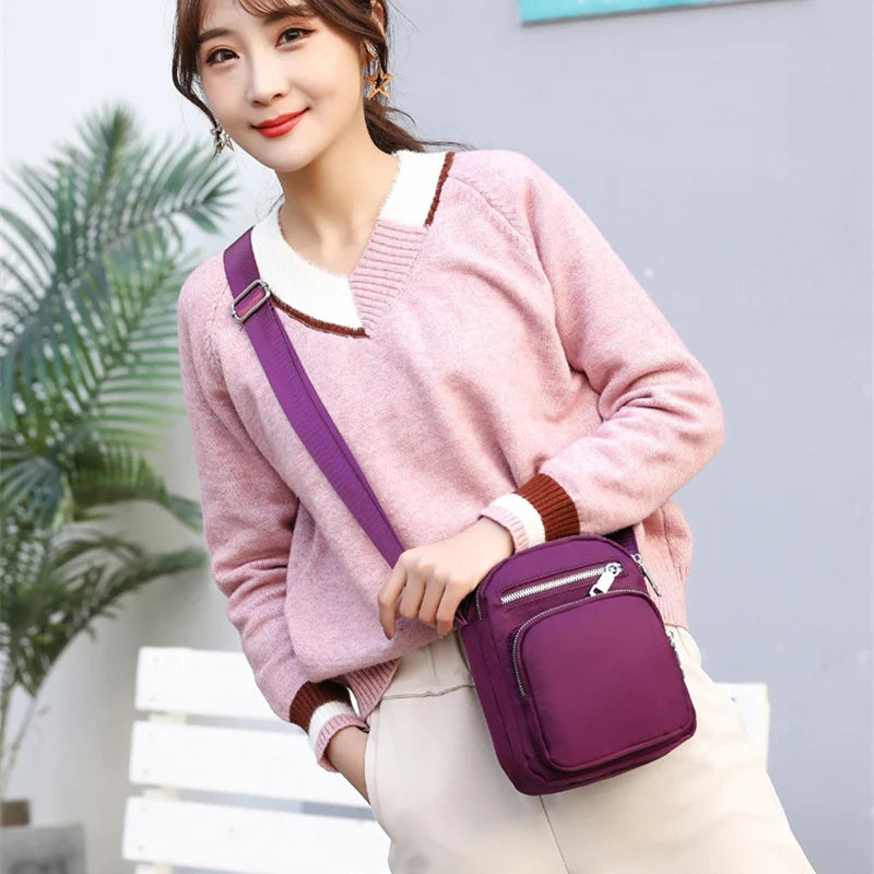 Casual Small Flap Crossbody Bag Phone Purse Waterproof Nylon