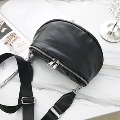 Women's Crossbody Leather Packbag for Hiking