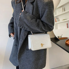Casual Handbag Women High Pu Leather Shoulder Bag Winter Crossbody Bag