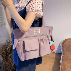 Casual Women Tote Bag Large Capacity Solid Nylon Female Single Shoulder Bag